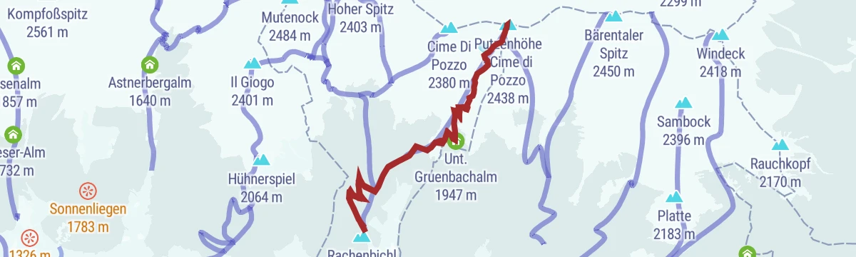 Route map: Skitour Cima di Pozzo